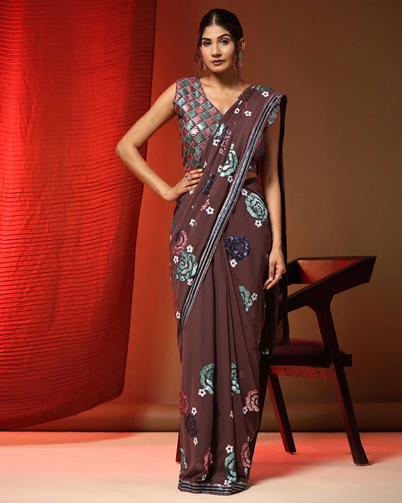 Amoha Trendz 249 Readymade Party Wear Sarees
